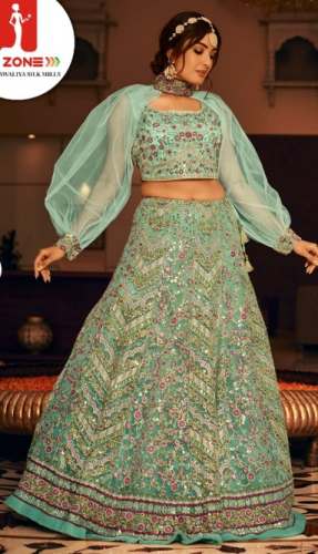 Net Embroidery Gown For Women by Shree Sawaliya Silk Mills