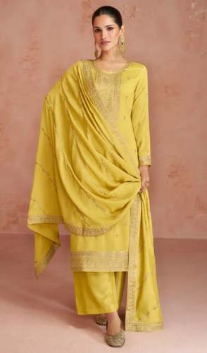 Premium Silk Yellow Salwar Kameez 