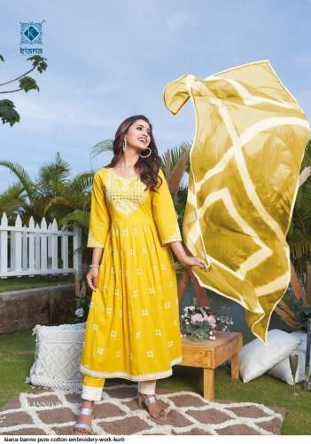 Kiana Banno Pure Cotton Embroidery Work Kurti