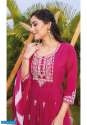 Kiana Banno Wholesale Pure Cotton Nayra Cut With Thread Hand Work Tops With Pant And Dupatta thumb 3