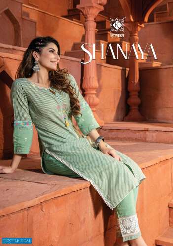 shanaya by kiana readymade cotton print stylish summer wear kurti with pant by KIANA FASHION