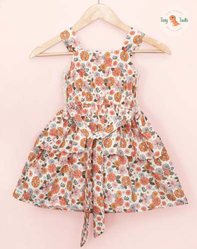Flower Print 2-8 year Kids Girls Frocks 