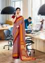 Italian Crepe Silk Uniform Saree  thumb 7