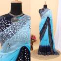 Soft Georgette Double Shaded Mirror work saree thumb 5