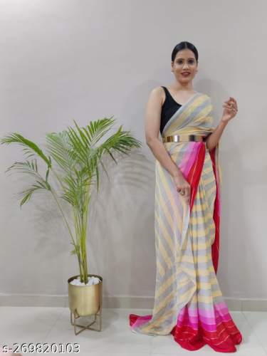 Stylish Ceala Moss Chiffon Party wear Saree