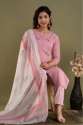HARITA Designer Cotton Handwork Kurti Pant With Dupatta Set thumb 2