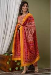 Ladies badhani designer 	Party Wear Cotton Suits