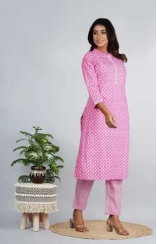 Ladies Cotton printed kurtis Pant Set by Sharma Creations