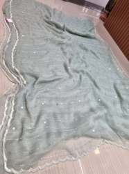 Designer Chiffon Cut Work Saree For Women