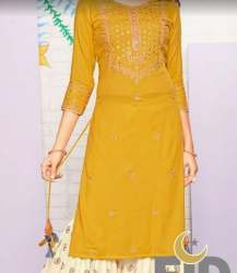 Mustard Yellow Kurti Pant Set For Women