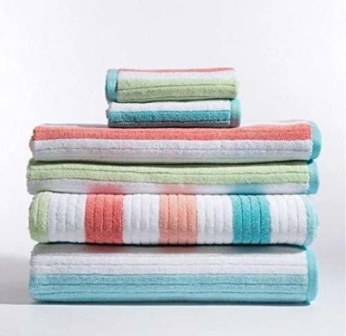 Strip Print Towel Set by Towelwala Fabrics