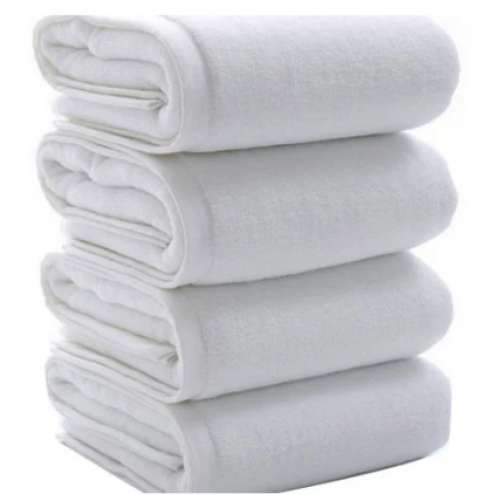 white color Disposable plain Bath Towels  by Towelwala Fabrics