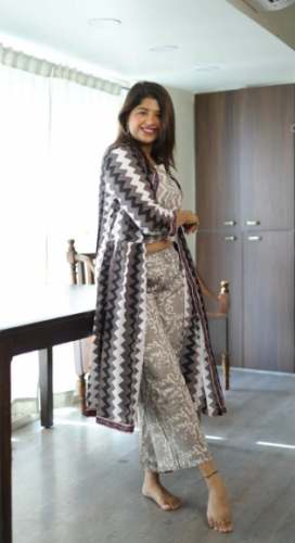 Cotton 3 Piece Dress Co-Ord Set For Ladies  by Sayali Rajadhyaksha Sarees