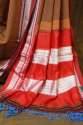 Plain Brown Cotton Ilkal Saree With Chikki Paras Border thumb 1
