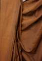Plain Brown Cotton Ilkal Saree With Chikki Paras Border thumb 4