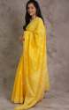 Yellow Cotton Lucknowi Kota Saree thumb 1