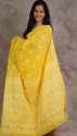 Yellow Cotton Lucknowi Kota Saree thumb 3