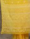Yellow Cotton Lucknowi Kota Saree thumb 5