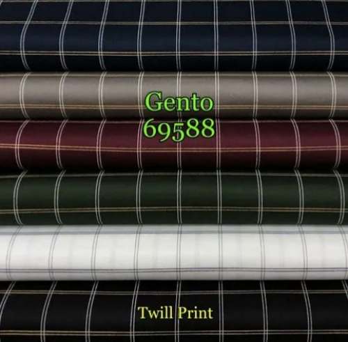 Check Twill Print Shirting Fabric by Rajasthan Corporation
