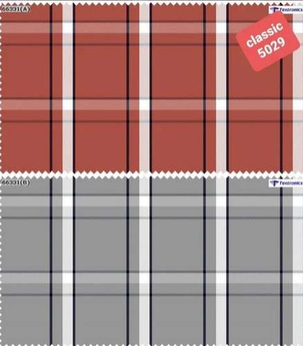 130 GSM Casual Cotton Check Shirting Fabric  by Max India Creation