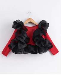 RED AND BLACK FRILLY SHRUG