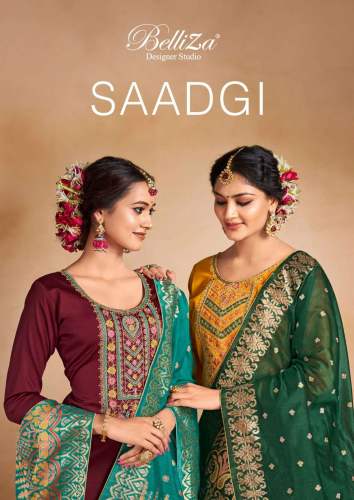 Belliza Designer Unstitched Jaam Cotton Suit by Saadgi by Belliza Designer Studio