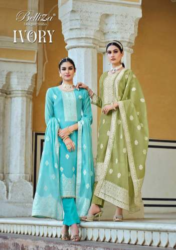 Ivory By Belliza Unstitched Designer Salwar Suit by Belliza Designer Studio