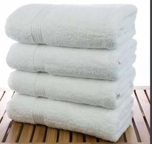 30*60 White Cotton Bath Towel  by Abhishek Kshirsagar Tex Mills