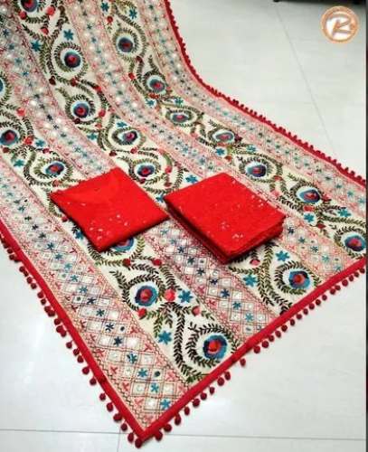 Chikan Top and Bottom Set With All over Work Dupatta 