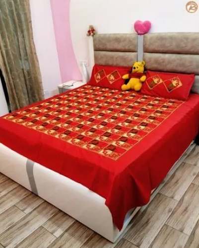 Elegant Phulkari Jaal Bed Sheet by Gurnoor Art and Crafts