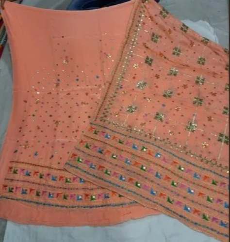 Elegant Traditional Phulkari Work Suit Material 