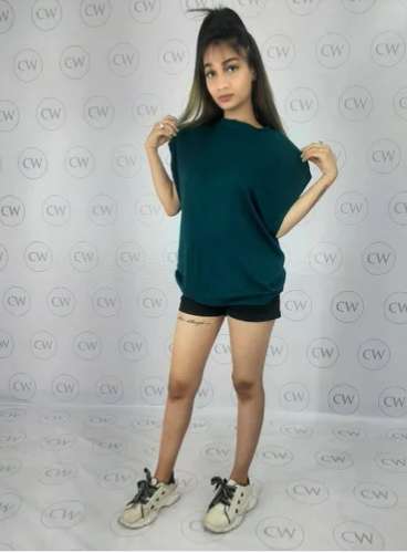 Women Green fancy designer cotton Top by Clai World