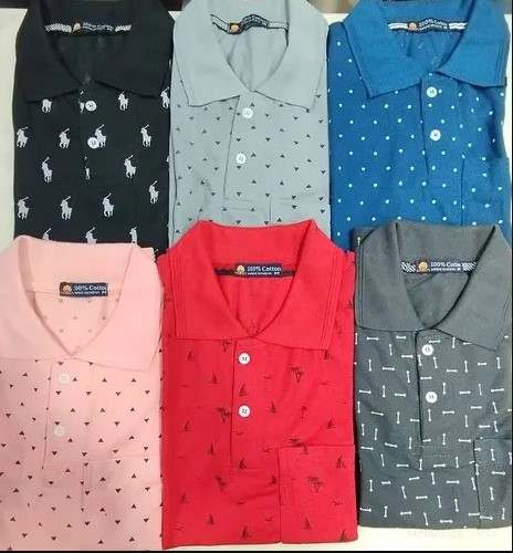 Mens Collor Printed Casual Matty T Shirt 