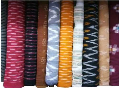 multi color printed cotton Ikat Fabric by Joyce International Handloom House