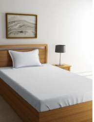 Plain White color Cotton Bed Sheet