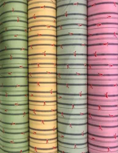 165 GSM Stripes cotton printed Rayon Fabric by Shree S K Textiles
