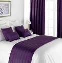 Purple and White Bed Runner