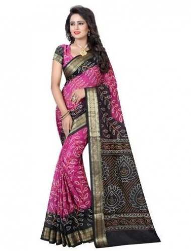 Trendy Gujarati Bandhani Art Silk Saree by V K Creations