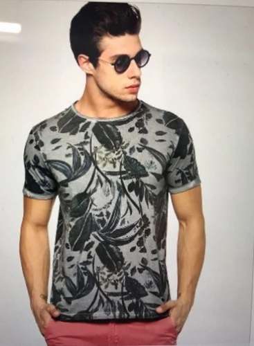 Mens Casual Printed Cotton Round Neck T shirt by Raj Nirmal Knitwear