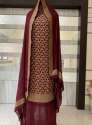 Banarasi Crepe Unstitch Dress Material For Women thumb 1