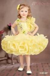 Kids Yellow Party Wear Frock