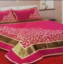 Fancy Cotton Pink Double Bed Sheet 