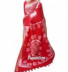 Fancy Swastim Brand Linen Hand Batik Saree For Women