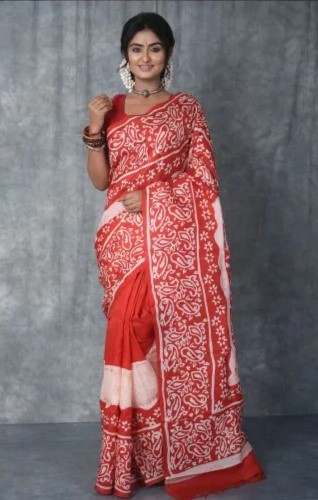 New Collection Murshidabad Silk Handbatik Handpaint Sarees by Swastim