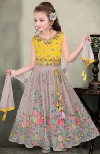 Georgette Party Wear Kids Lehenga for Girls  by Rani Girls Ethnic