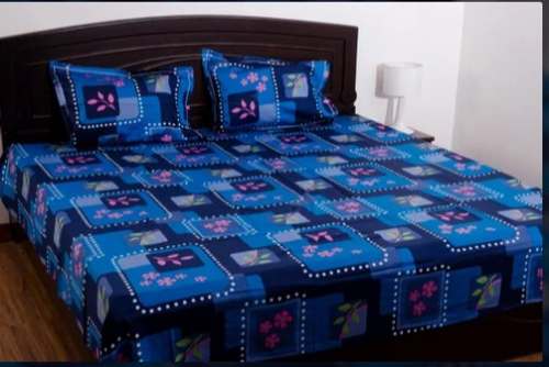 Blue Cotton Bed sheet by Fab Tex by FAB TEX