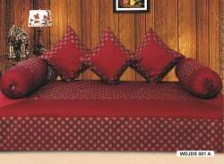 Maroon 6pcs Diwan Set 