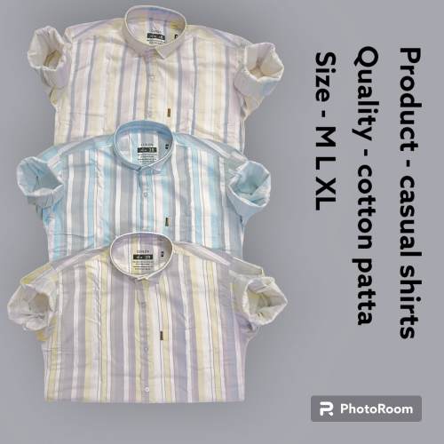 Striped Design Cotton Shirt Set  by yug apparels