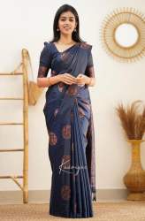 Adorable Coffee Color Soft Banarasi Weaving Silk Saree With Blouse