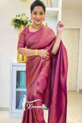 Adorable Wine Color Soft Banarasi Weaving Silk Saree With Blouse